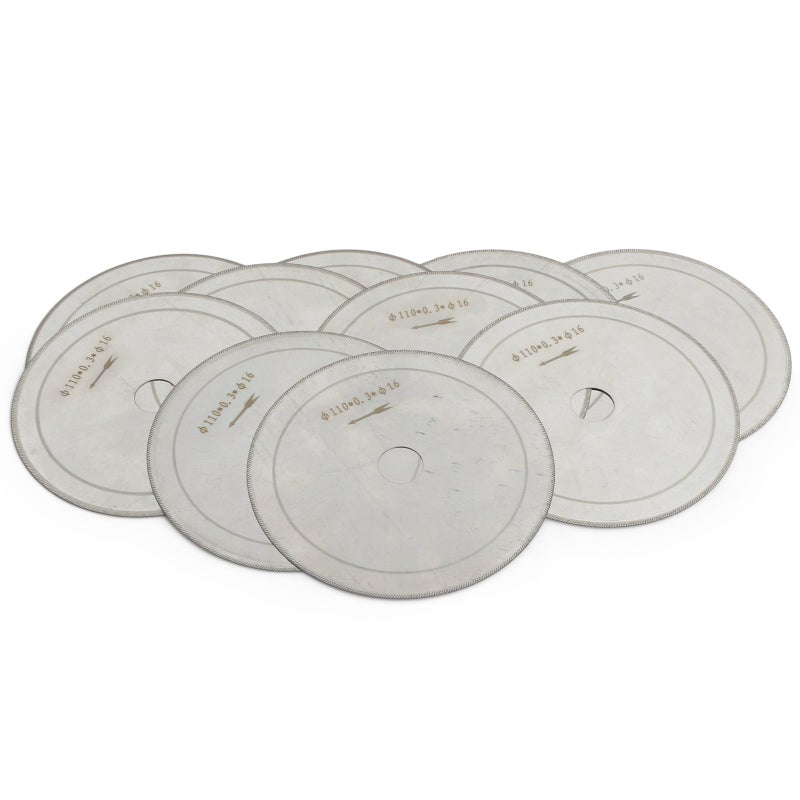 JINGLING 4.5" inch 110mm Diamond Lapidary Saw Blade Thin Rim 0.4 Arbor 5/8" Jewelry Tools for Stone Pack of 10Pcs - Image 3